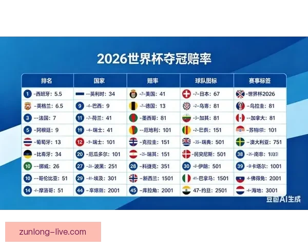世界杯足球竞猜赔率最新分析与热门赛事胜负趋势预测