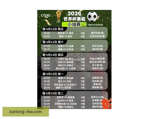 2026年世界杯赛程全面解析与赛事亮点展望